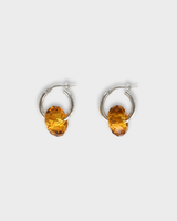Crystal Donut Piccolo Hoops Silver