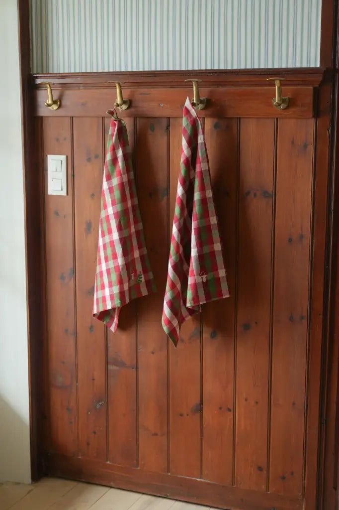Mushroom Kitchen Towels Red, Set of 2