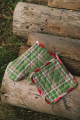 Doublesided Pot Holder Set, Green & Red