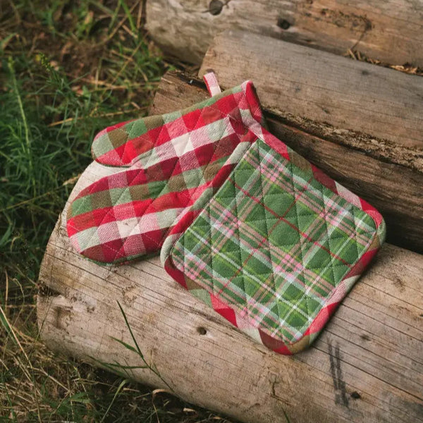 Doublesided Pot Holder Set, Green & Red