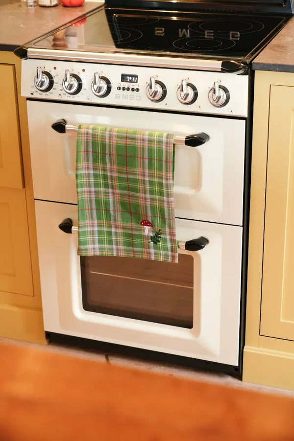 Mushroom Kitchen Towels Green, Set of 2