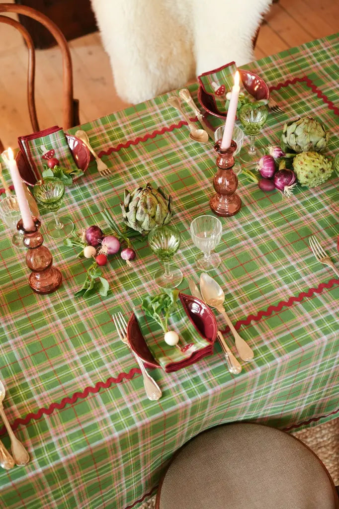 Mushroom Napkins Green, Set of 4
