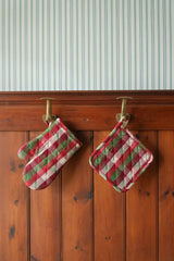 Doublesided Pot Holder Set, Green & Red