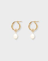 Julie One Pearl Piccolo Hoops Gold