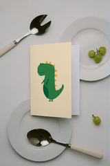 Green Dino - Greeting Card