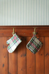 Pot Holder Set, White & Green