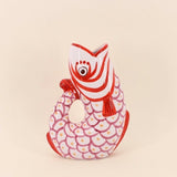 Fish Jug/Vase, Red & White
