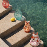 Fish Jug/Vase, Red & White