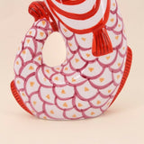 Fish Jug/Vase, Red & White