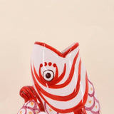 Fish Jug/Vase, Red & White