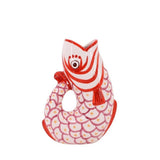Fish Jug/Vase, Red & White
