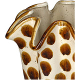 Dotted Brown Ruffle Vase