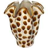 Dotted Brown Ruffle Vase