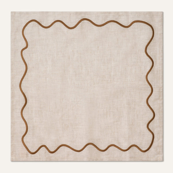 Wavy Napkins Brown/Beige (set of 4)