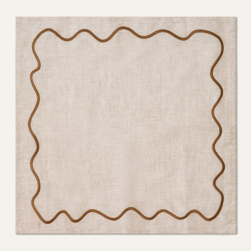 Wavy Napkins Brown/Beige (set of 4)