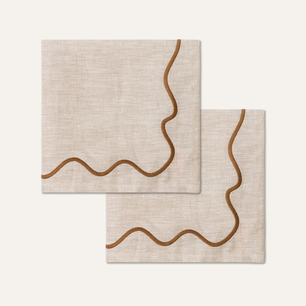Wavy Napkins Brown/Beige (set of 4)