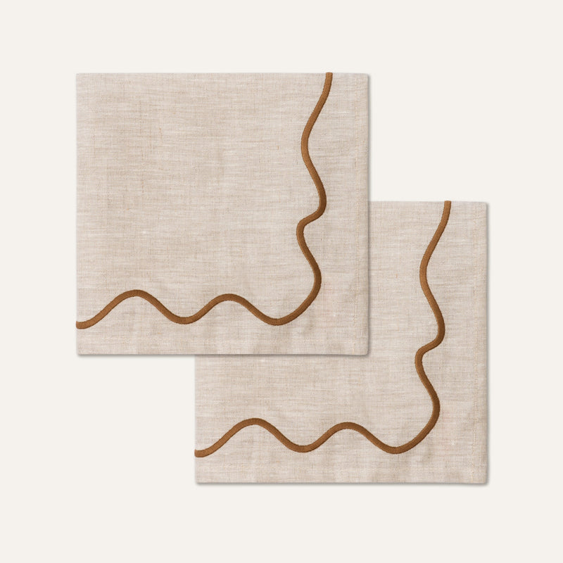 Wavy Napkins Brown/Beige (set of 4)