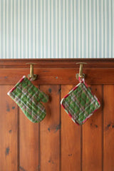 Doublesided Pot Holder Set, Green & Red