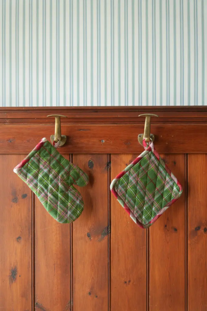 Doublesided Pot Holder Set, Green & Red