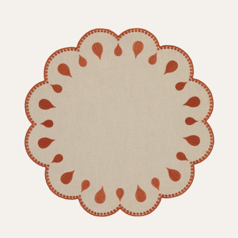 Gotas Placemats, Beige & Terracotta (set of 4)