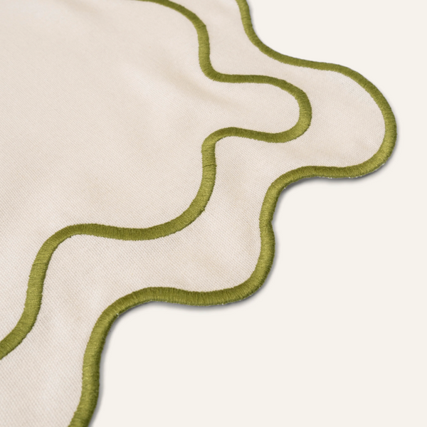Wavy Placemats Beige/Green