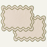 Wavy Placemats Beige/Green
