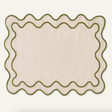 Wavy Placemats Beige/Green
