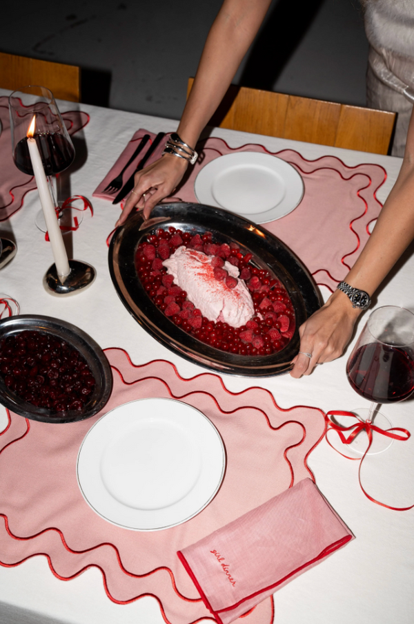 Wavy Placemats Pink/Red