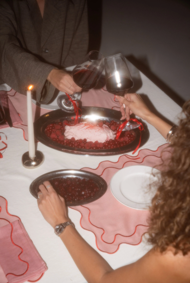 Wavy Placemats Pink/Red