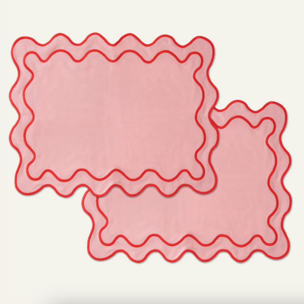 Wavy Placemats Pink/Red