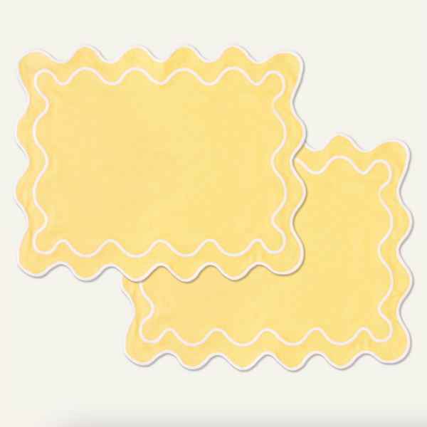 Wavy Placemats Yellow/White