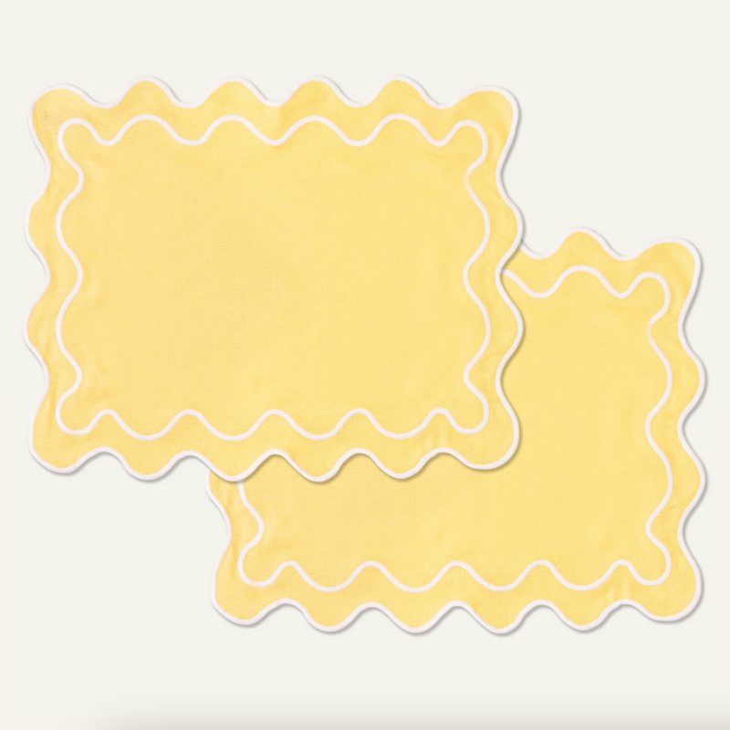 Wavy Placemats Yellow/White