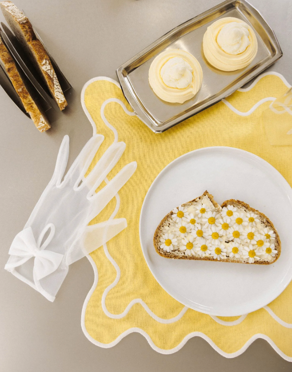 Wavy Placemats Yellow/White