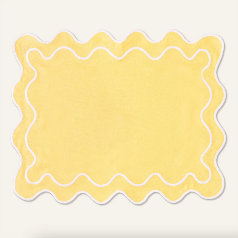Wavy Placemats Yellow/White