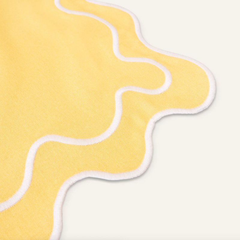 Wavy Placemats Yellow/White