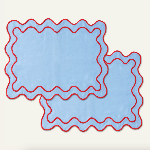 Wavy Placemats Blue/Red