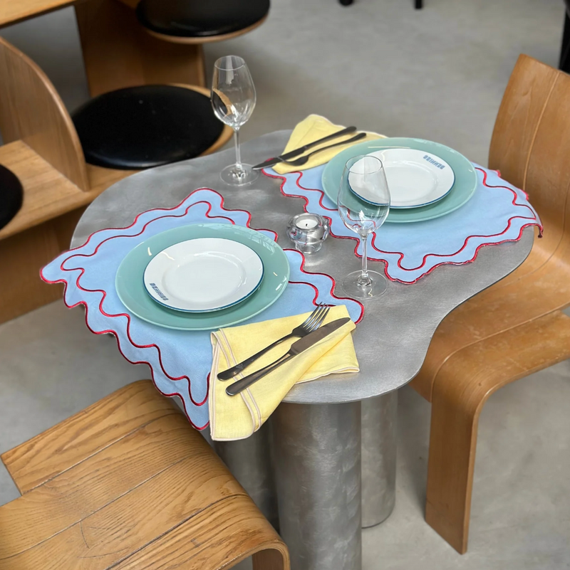 Wavy Placemats Blue/Red