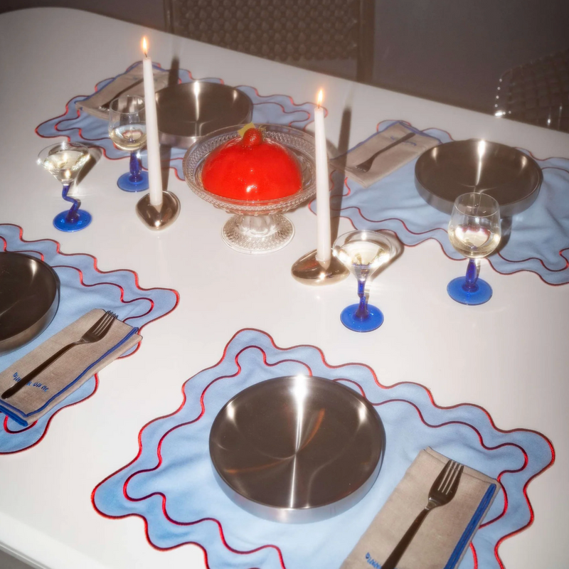 Wavy Placemats Blue/Red