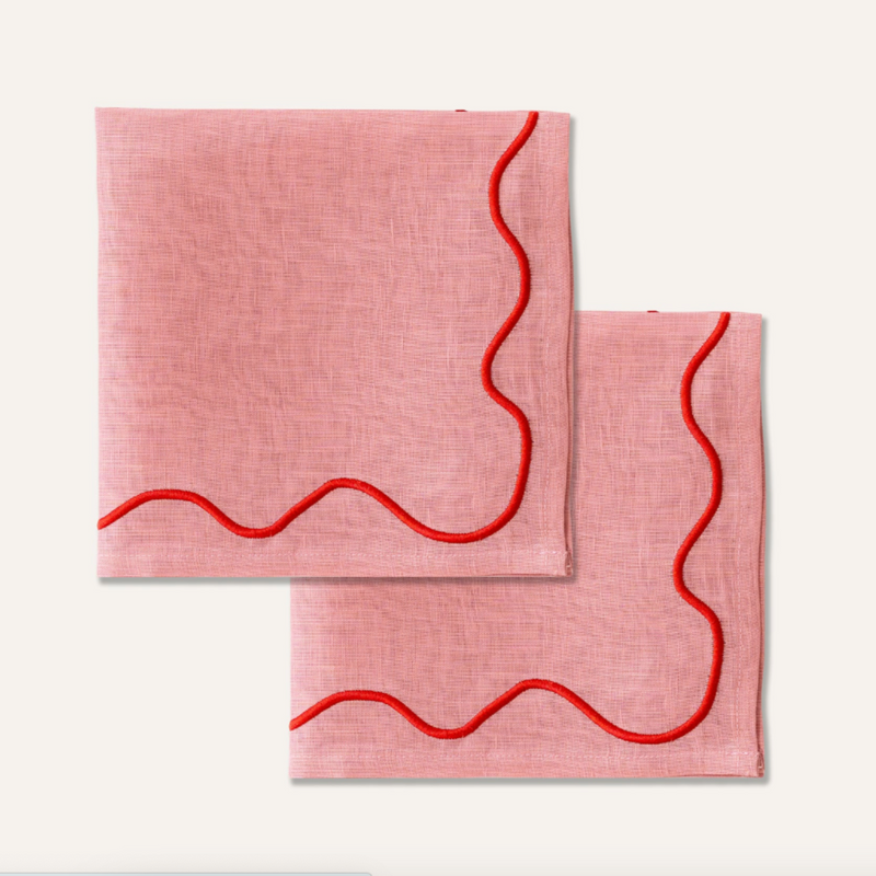 Wavy Napkins Pink/Red