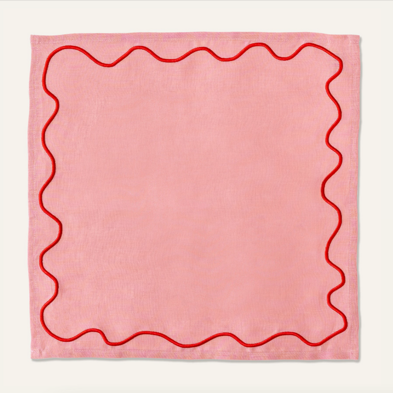 Wavy Napkins Pink/Red