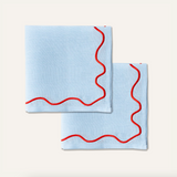 Wavy Napkins Blue/Red