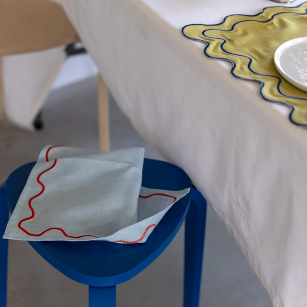 Wavy Napkins Blue/Red