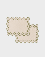Wavy Placemats Beige/Green (set of 4)