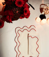Wavy Napkins Cream/Red (set of 4)