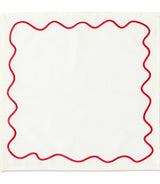 Wavy Napkins Cream/Red (set of 4)