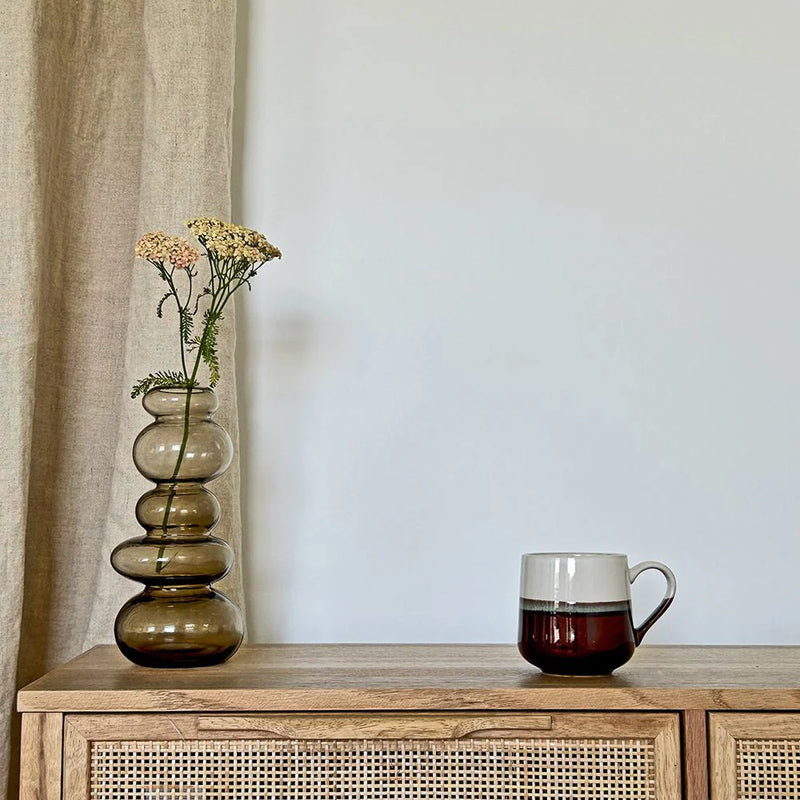 Toarmina Amber Glass Vase Tall