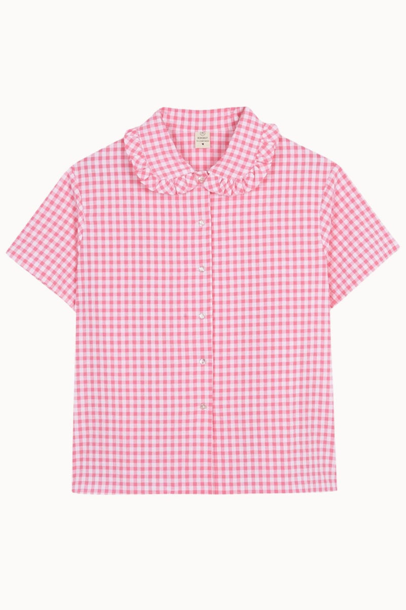 Light Pink Checkered Short Set